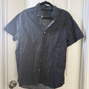 J. Crew Dark Blue Patterned Button Down Shirt